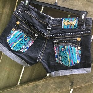 COOGI Embroidered Denim Shorts